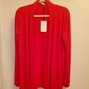 Large Soft Red Draped Cardigan